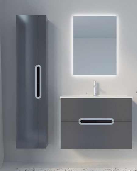 Set Llevant: Mueble de baño con lavabo y columna auxiliar